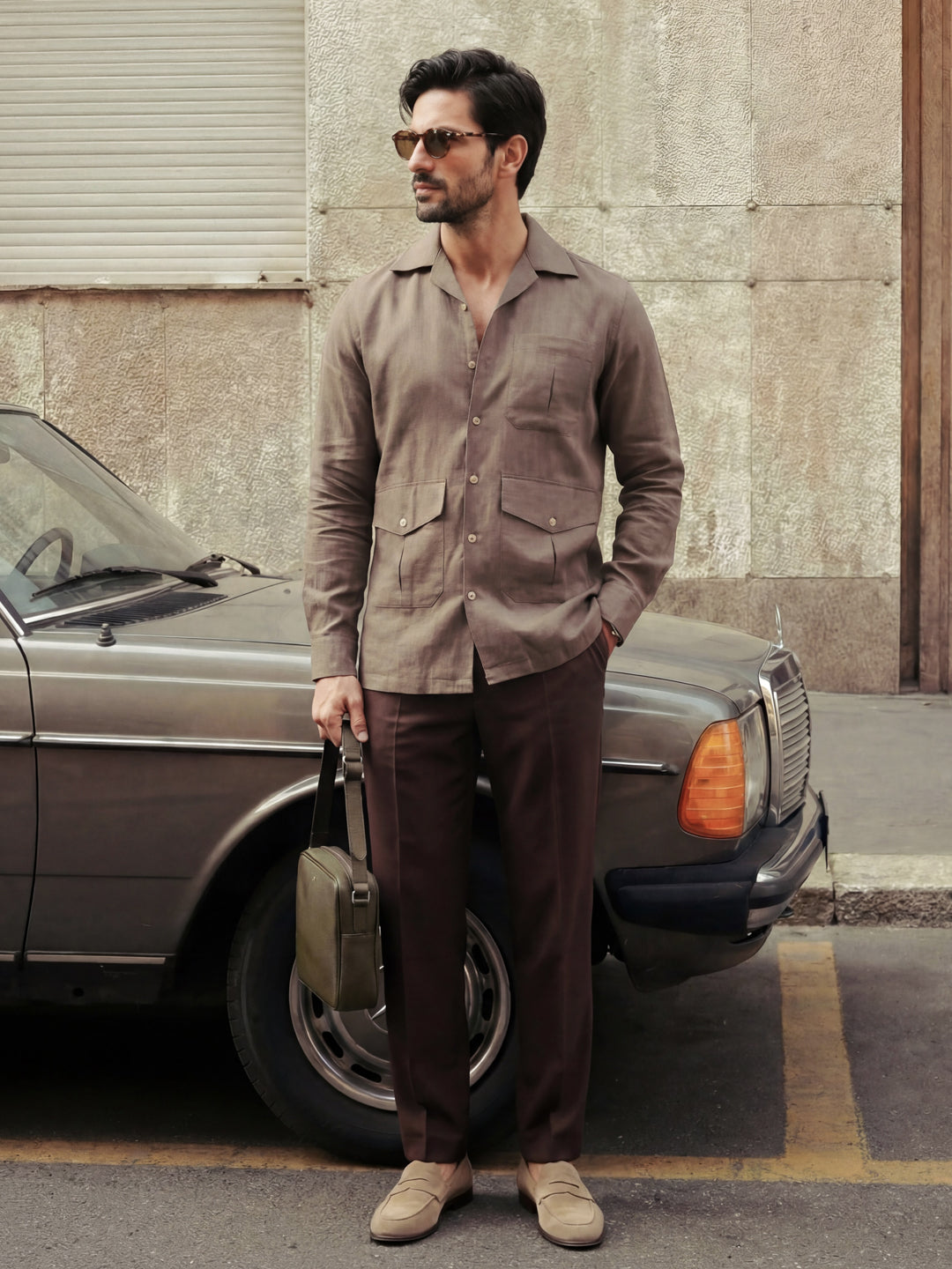 Brown Italian Linen Shirt